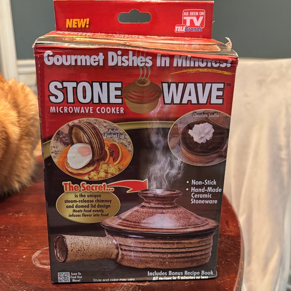 As Seen On TV Stone Wave Microwave Cooker - Brown Ceramic As is condition